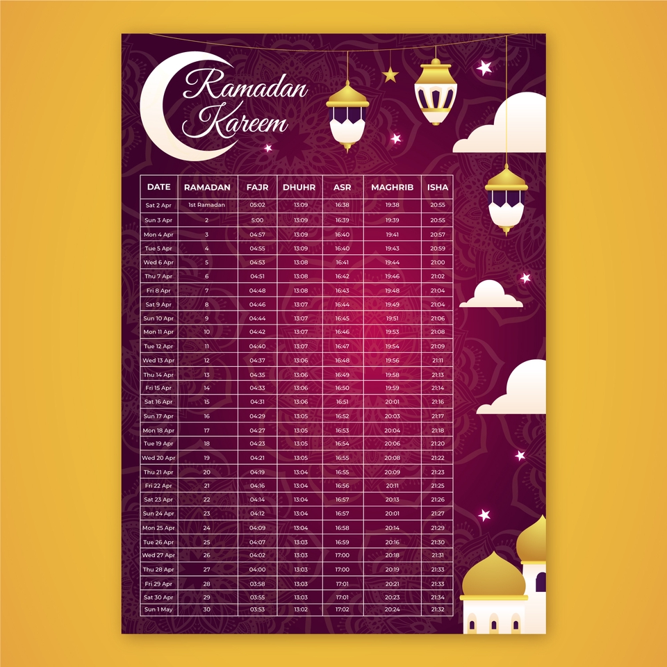 Digital Printing - Desain Imsakiyah/Jadwal Sahur dan Buka Puasa Ramadhan 1444 H untuk Perusahaan, Sekolah, Lembaga Lain - 13