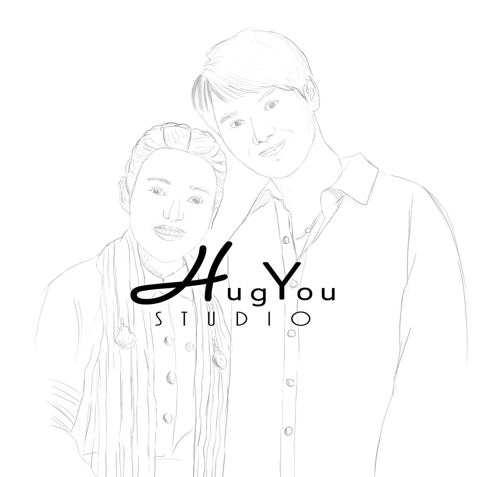 รับวาดภาพเหมือนคู่รักในสไตล์การ์ตูน HugYouStudio