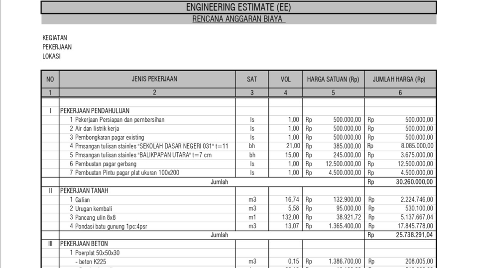 Akuntansi dan Keuangan - Jasa Pembuatan Rencana Anggaran Biaya (RAB) Bangunan Rumah Tinggal dan Kantor - 1