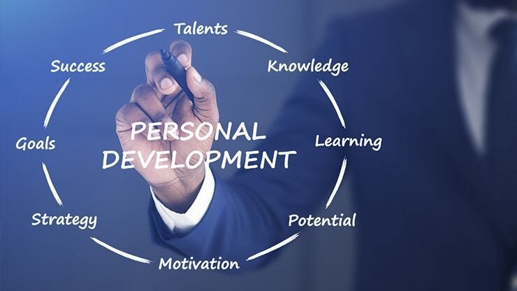 Jasa pengembangan diri: Sukses dengan strategi pengembangan diri pribadi, termasuk talenta, motivasi, pengetahuan, potensi, tujuan, dan pembelajaran.