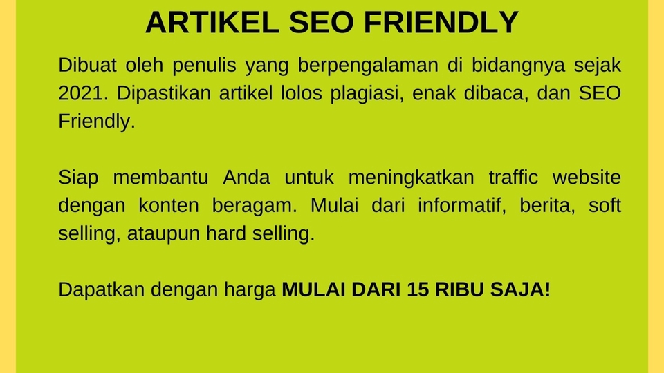 Penulisan Konten - Penulisan Artikel SEO Friendly - 1