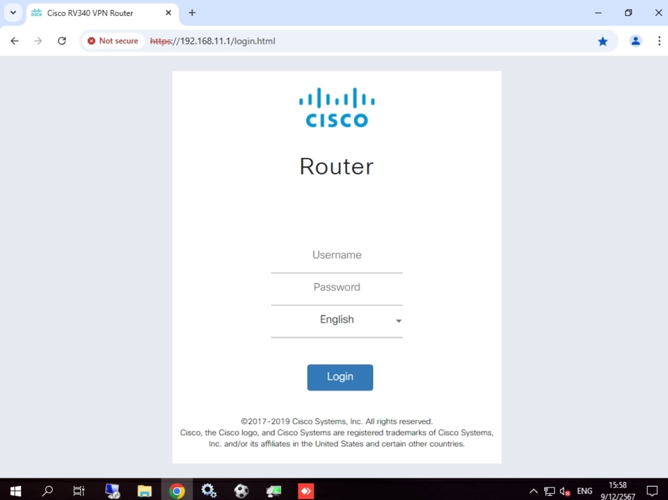 เข้าสู่ระบบ VPN Router Cisco