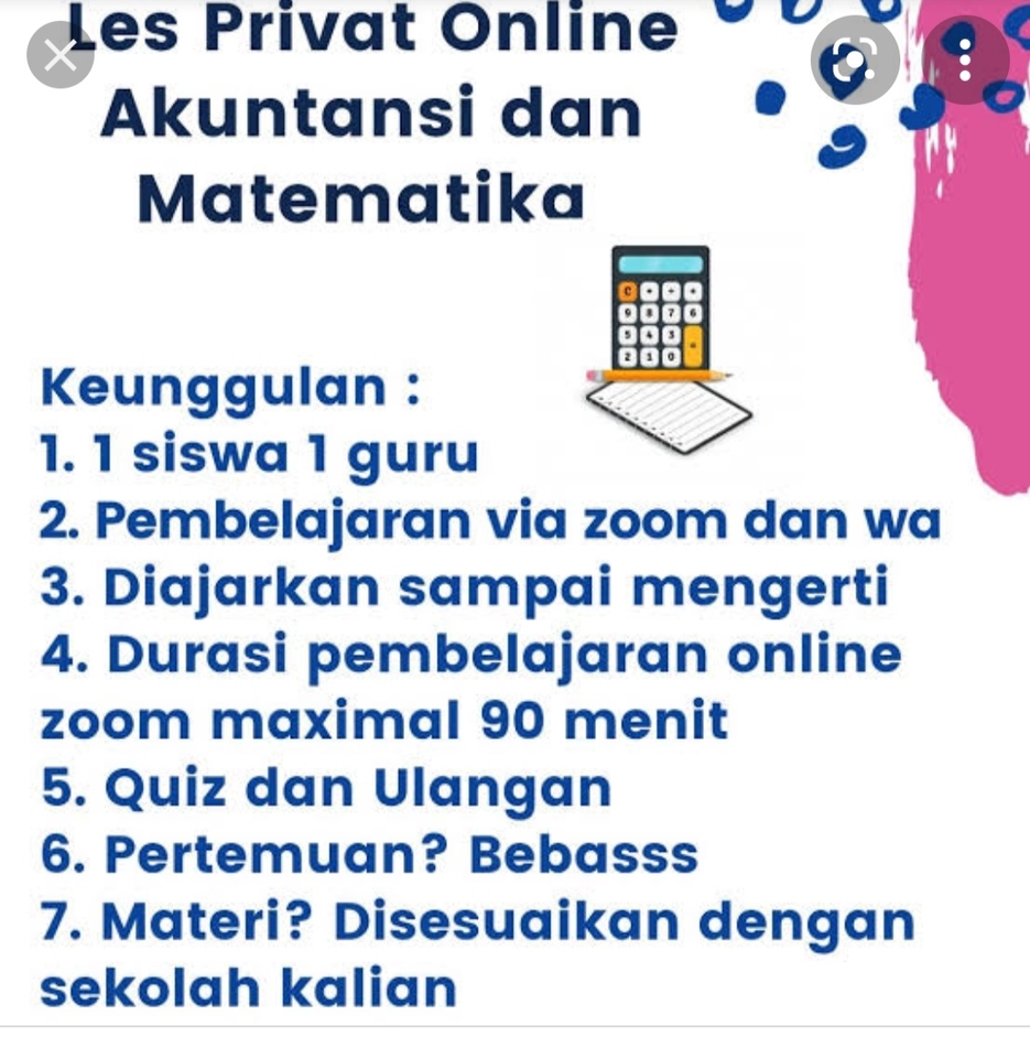 Kursus Online - Les Matematika SMP dan SMA IPS ; Akuntansi SMA - 4