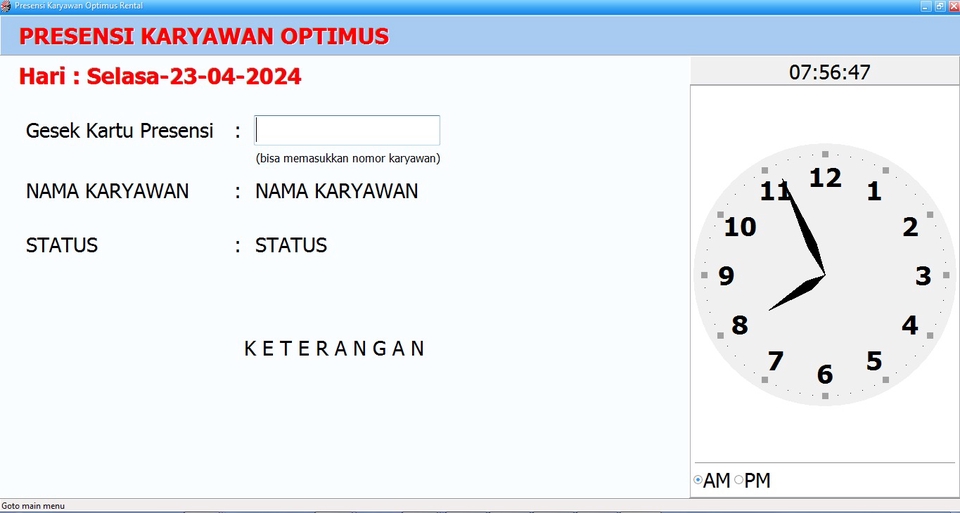 Jasa Pembuatan Aplikasi Desktop, contoh aplikasi absensi karyawan