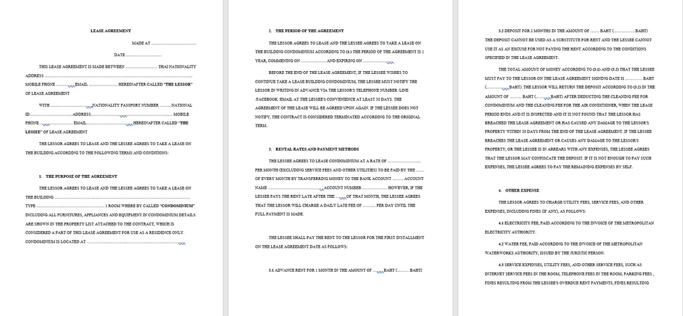 แบบฟอร์มสัญญาการแปลภาษา ภาษาอังกฤษ ไทย ญี่ปุ่น จีน เกาหลี