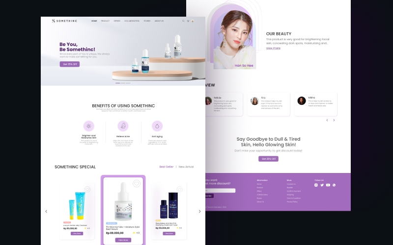 Desain website modern dengan tema minimalis dan profesional untuk website bisnis atau portfolio.