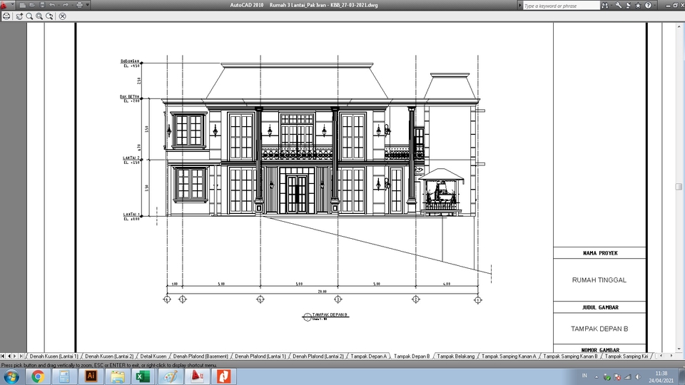 CAD Drawing - Gambar Kerja Rumah Tinggal - 3