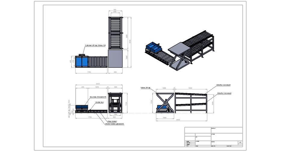 เขียนแบบวิศวกรรมและออกแบบโครงสร้าง - Design/Drawing/Draft/2D/3D/Auto cad/Solidwork/mechanical/Line Automation/Robot/Deburring MC/Conveyor - 2