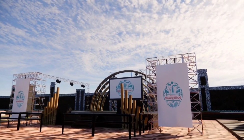 Jasa pembuatan video animasi 3d untuk acara besar dengan desain panggung dan layar LED