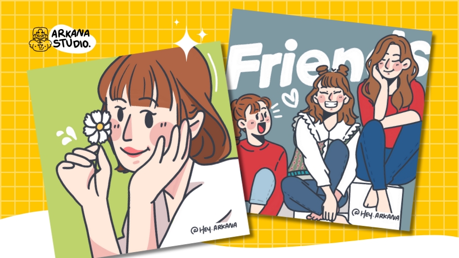 Jasa pembuatan karikatur freelance, gambar wajah kartun untuk kebutuhan pribadi atau komersial.