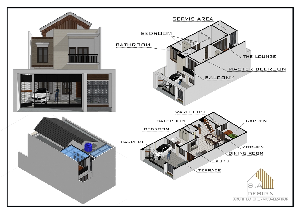 3D & Perspektif - Jasa Desain Rumah Arsitek 3D Rendering Visualisasi  - 14