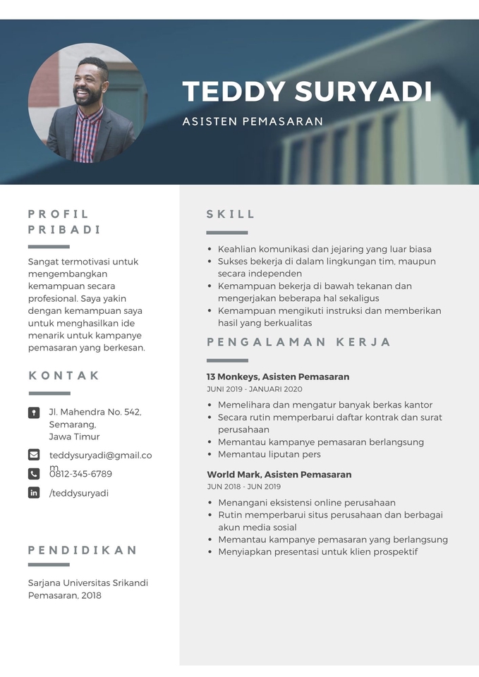 Portfolio & Resume - Jasa Desain Resume/CV Menarik dan Profesional 1 Hari Jadi - 5