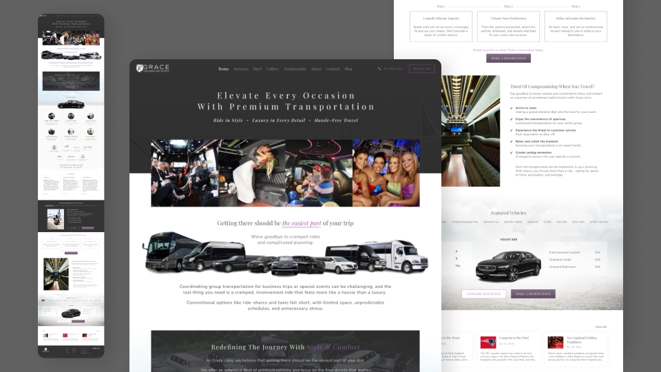 รับออกแบบ UI UX และเว็บไซต์ สำหรับ บริการรถรับส่งพรีเมียม