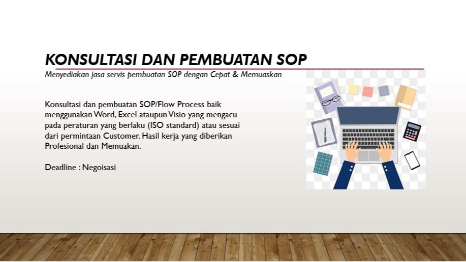 Jasa Pembuatan SOP Perusahaan / Konsultan SOP - Pembuatan SOP/Flow Process, Job Desc & Pendampingan Sertifikasi ISO