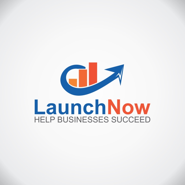 Logo LaunchNow, jasa desain logo online untuk membantu bisnis berkembang dan sukses.