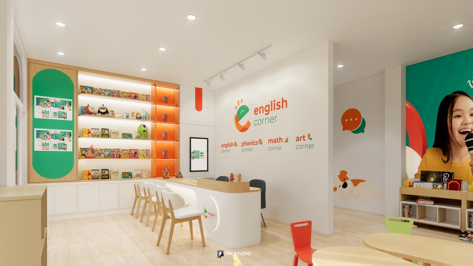 รับออกแบบตกแต่งภายในห้องเรียนภาษาอังกฤษ ออกแบบและตกแต่งร้านค้า ออกแบบร้านอาหาร ออกแบบบูธ