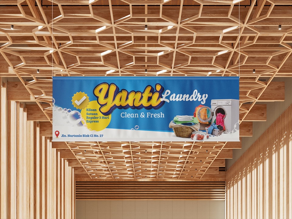 Jasa desain spanduk laundry, desain spanduk online, desain spanduk kreatif, spanduk laundry, desain spanduk, harga desain spanduk