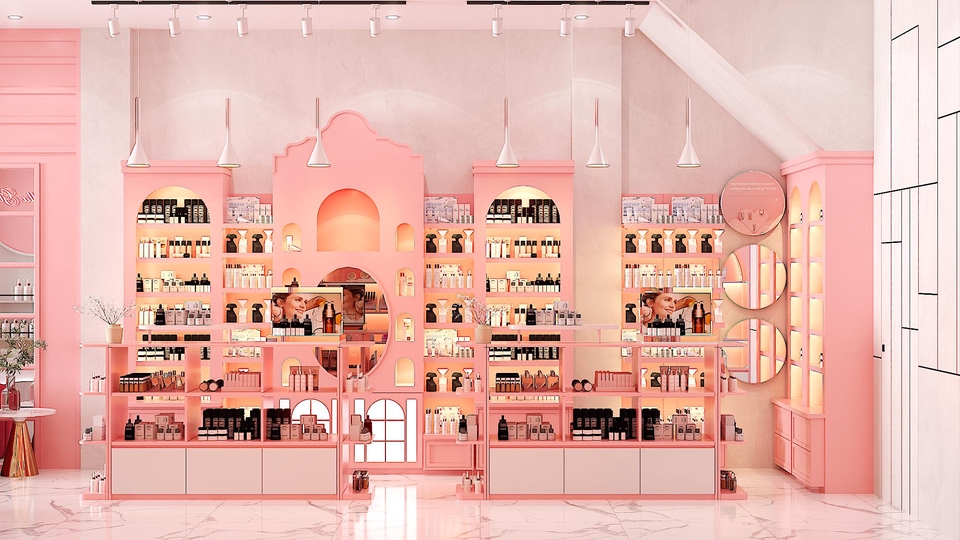 Desain Interior Toko Kosmetik Minimalis dengan Pencahayaan yang Baik, Jasa Desain Interior Toko 3D, Interior Toko, Desain Toko, Desain Interior, 3D Model, Jasa Render 3D, Jasa Desain 3D, Jasa Interior