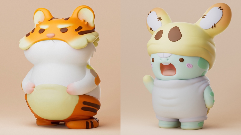 รับปั้นโมเดล 3d น่ารัก สไตล์การ์ตูน ตัวการ์ตูน 3d