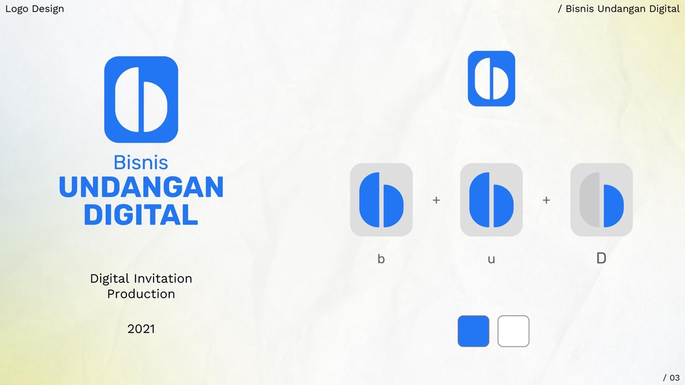 Jasa desain logo online untuk bisnis undangan digital, dengan logo bentuk lingkaran dan warna biru, cocok untuk perusahaan yang bergerak di bidang jasa desain undangan digital.