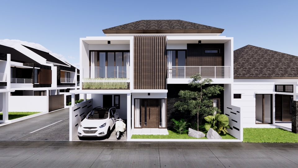 3D & Perspektif - DESAIN EXTERIOR RUMAH TINGGAL, KANTOR, CAFE DAN LAIN-LAIN - 16