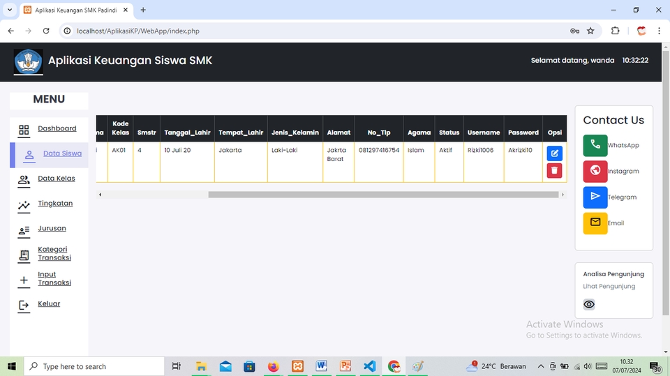 Jasa Pembuatan Website Perusahaan Aplikasi Keuangan Siswa SMK, Web Developer Profesional, Harga Website Company Profile