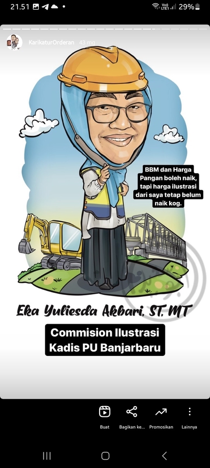 Gambar Potret - Karikatur Untuk Wedding, Keluarga dan Personal - 6