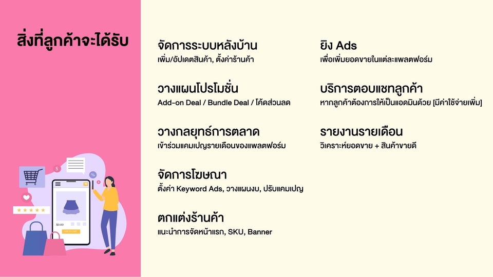แอดมินออนไลน์ ทำที่บ้าน ดูแลเพจ ตอบแชท - ดูแลร้านค้าออนไลน์ (E-commerce) - 5