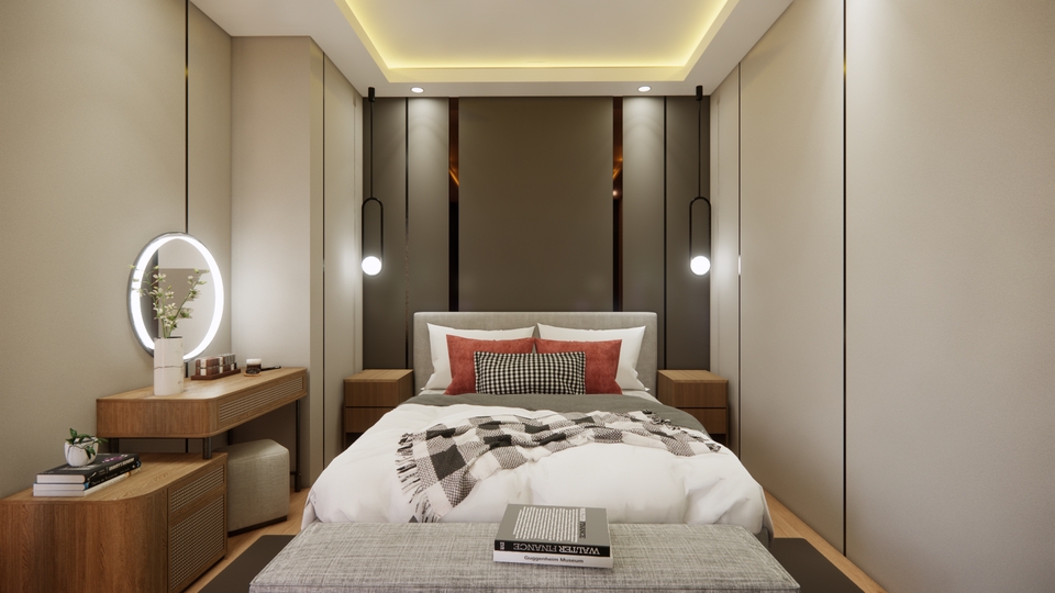 Desain Interior Kamar Tidur Minimalis dengan Dekorasi Mewah dan Elegan