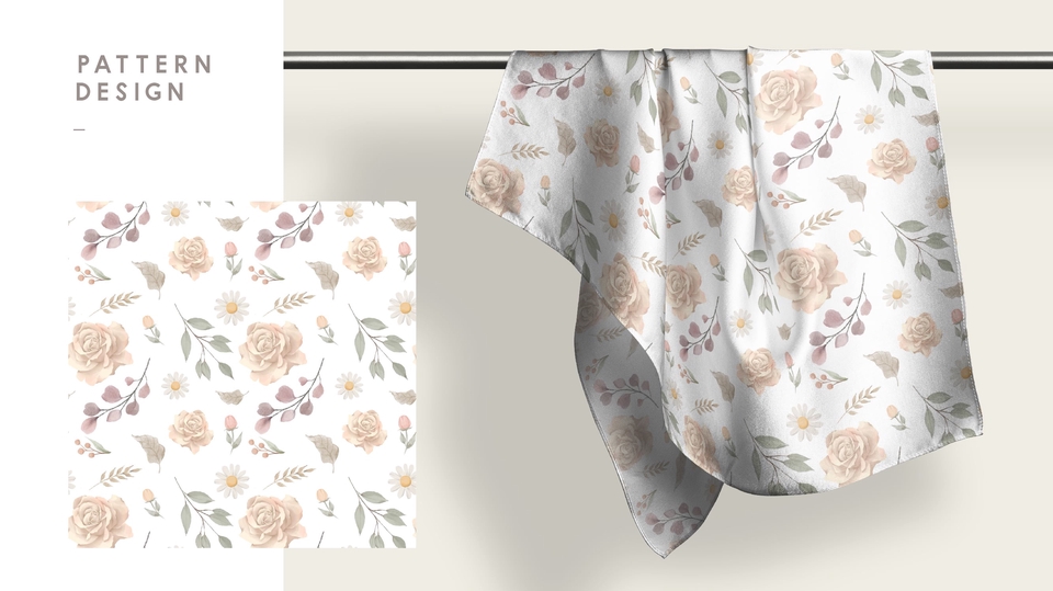 วาด/ออกแบบแพทเทิร์นเสื้อผ้า - ออกแบบลายผ้า ลายแพทเทิร์นต่อเนื่อง ลายรีพีท ลายกระดาษห่อของขวัญ ลายมินิมอล - 3