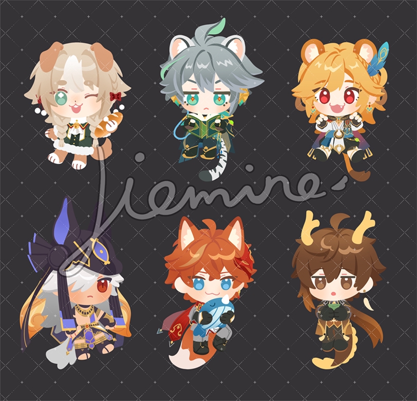 รับวาดรูปภาพประกอบ การ์ตูนน่ารัก สไตล์ญี่ปุ่น 7 ตัวละคร