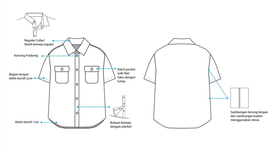 Jasa Desain Berbagai Jersey (Futsal / Bola, Basket, Sepeda, dll) - Technical Drawing Fashion Profesional — Wanita & Pria, Tampak Depan & Belakang