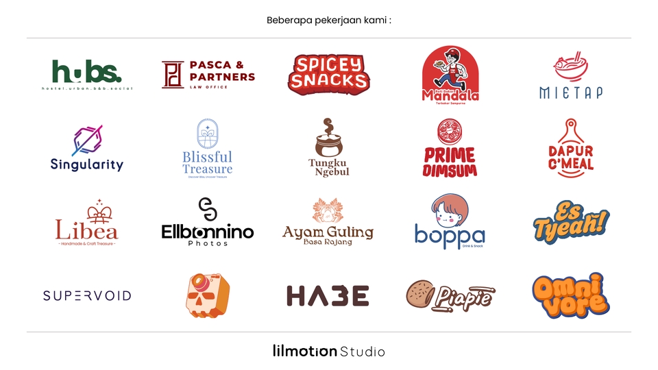 Jasa desain logo untuk bisnis kuliner dan berbagai macam bisnis lainnya.