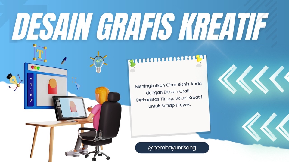Desain grafis kreatif untuk meningkatkan citra bisnis Anda dengan desain grafis berkualitas tinggi. Solusi kreatif untuk setiap proyek. Jasa desain grafis online.