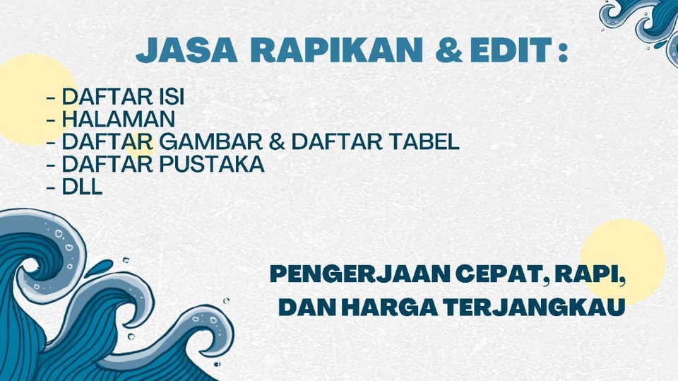 Pengetikan Umum - JASA EDIT&RAPIKAN DAFTAR ISI, HEADING, HALAMAN, DAFTAR PUSTAKA, DAFTAR GAMBAR LAPORAN, SKRIPSI, DLL - 1