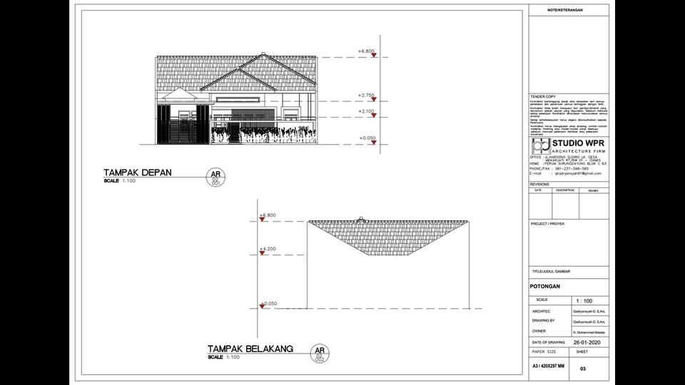 CAD Drawing - -TERMURAH- Paket Desain Rumah Lengkap dapat 2D + 3D + ANIMASI + RENDER - 6