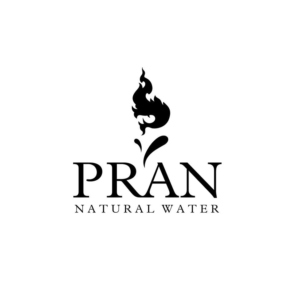 ออกแบบโลโก้ น้ำดื่ม pran สไตล์เรียบหรู ดูแพง