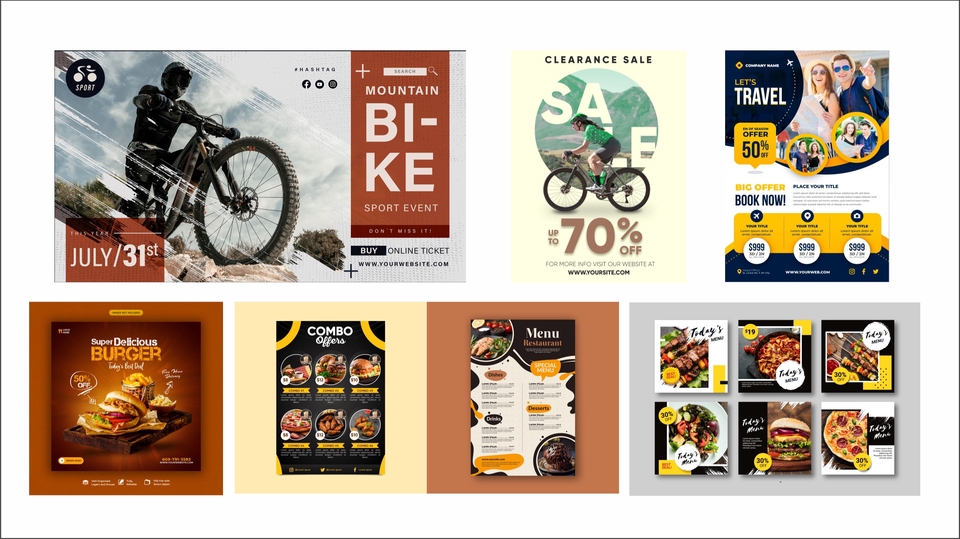 Design Banner, Poster, Flyer, Menu Menarik, Desain Post Media sosial Dll.