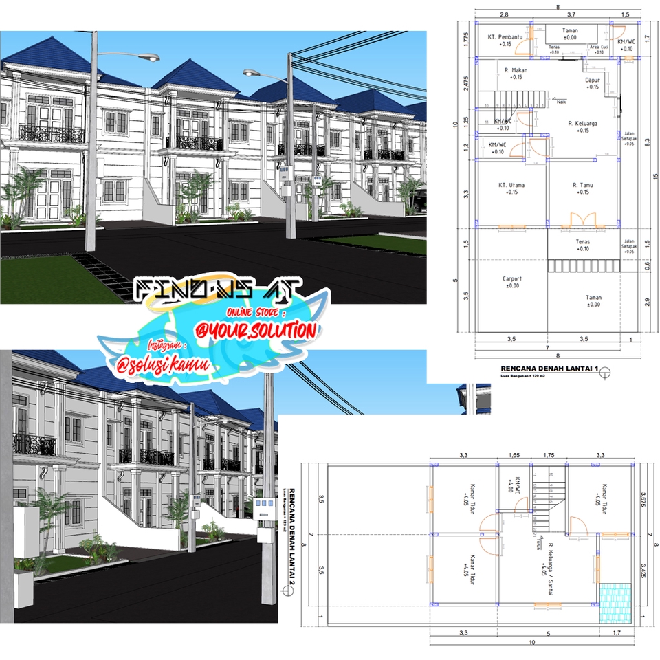 CAD Drawing - Jasa Gambar Desain dan RAB Rumah / Bangunan / Gedung Serta Kursus AutoCAD 2D, SketchUp, dan RAB - 4