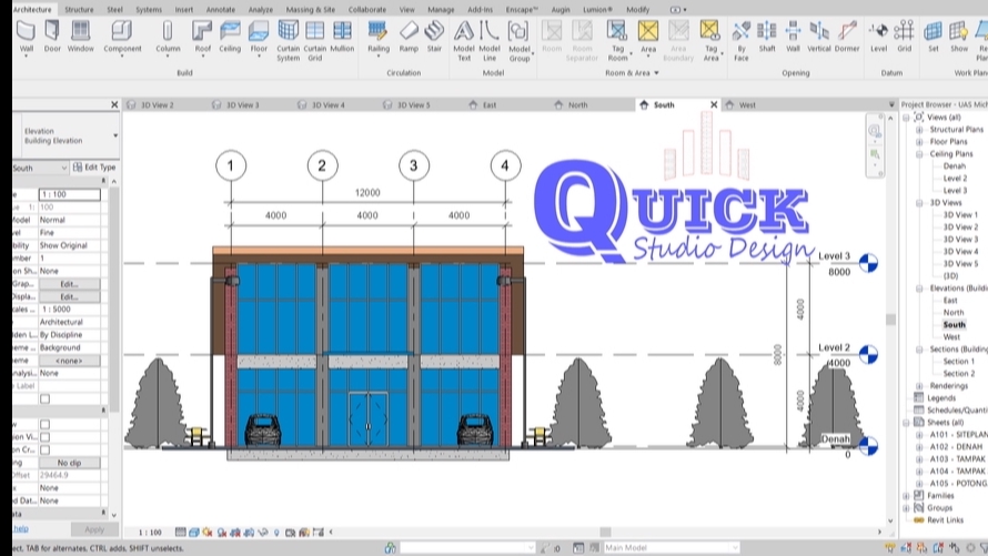 3D & Perspektif - Modeling ARS, STR, MEP dengan REVIT - 6