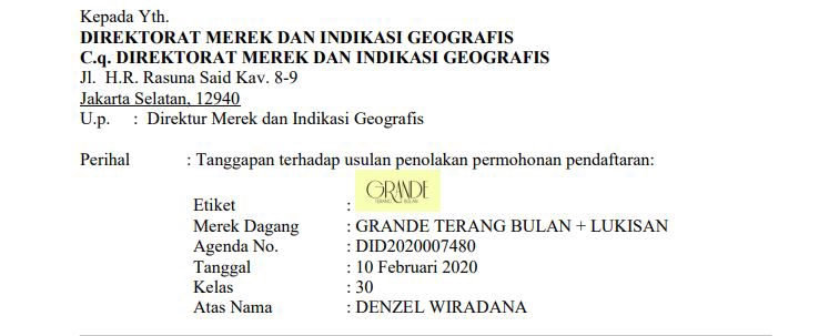 Hukum - Legal Action Penolakan Pendaftaran Merek Dagang / Jasa - 3