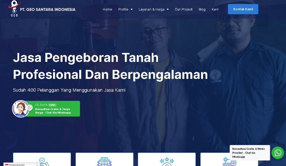 Jasa Pengeboran Tanah Profesional Berpengalaman PT Geo Santara Indonesia