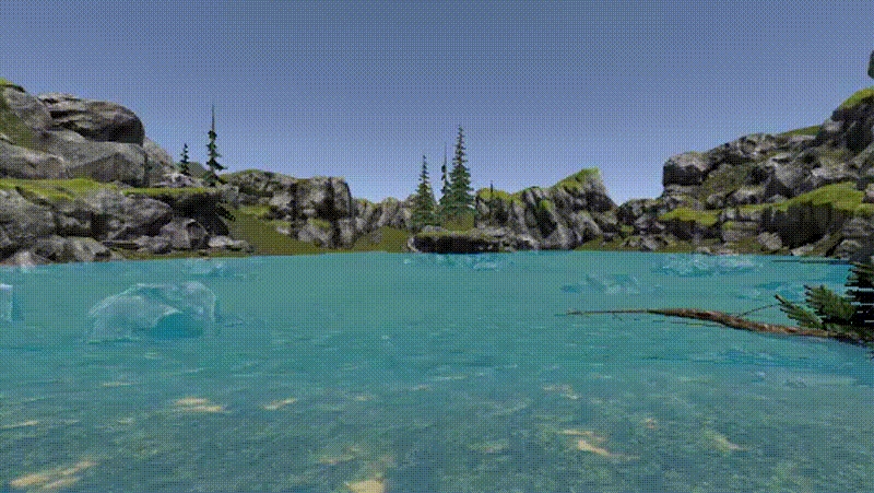 Jasa Pembuatan Game 3D dengan pemandangan danau yang indah.