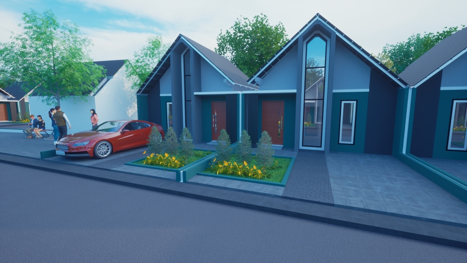 3D & Perspektif - Jasa Desain 3D Bangunan Eksterior Foto - 3