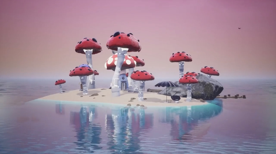 รับทำโมเดล3D เกาะเห็ดน่ารัก 3d packshot