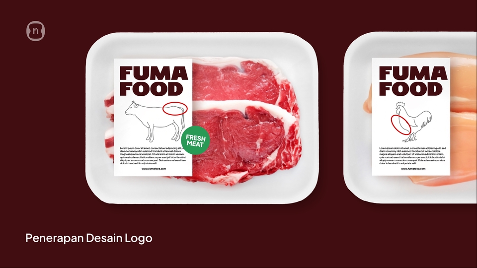 Jasa desain logo makanan, contoh desain logo untuk usaha kuliner dengan tema daging sapi dan ayam
