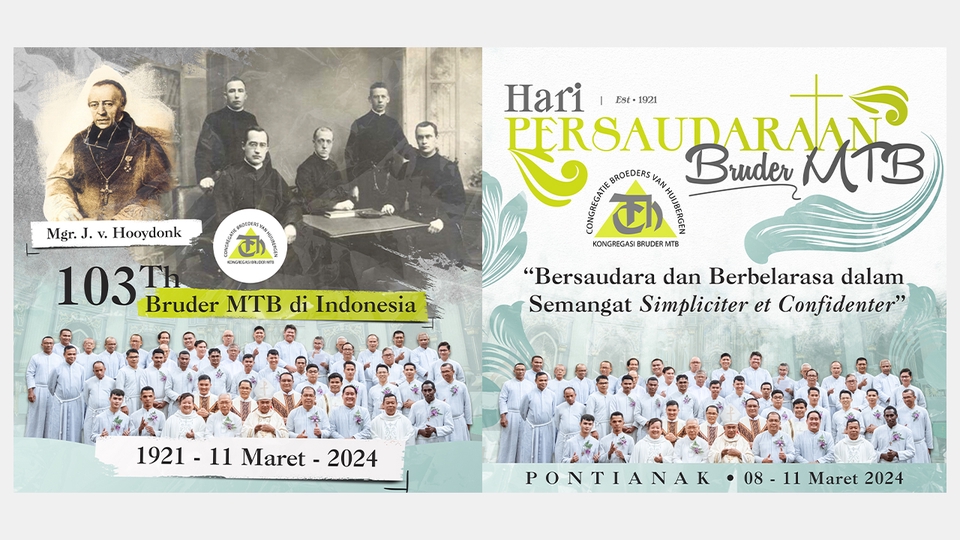 Jasa desain undangan pernikahan unik dan murah untuk acara persaudaraan Bruder MTB di Pontianak.