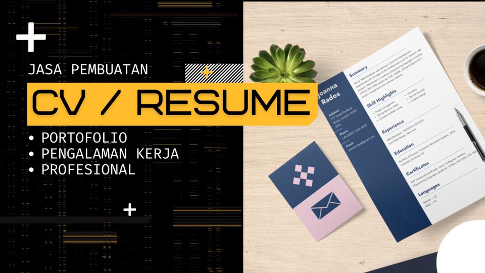 Jasa Desain CV (Curriculum Vitae) & Portofolio - Jasa Pembuatan CV (Curiculum Vitae) / Resume
