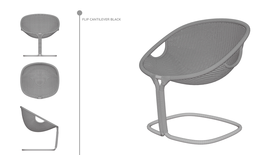 Desain Kursi Cantik  Flip Cantilever Black Untuk Interior Rumah Minimalis  Jasa Desain Interior 3D