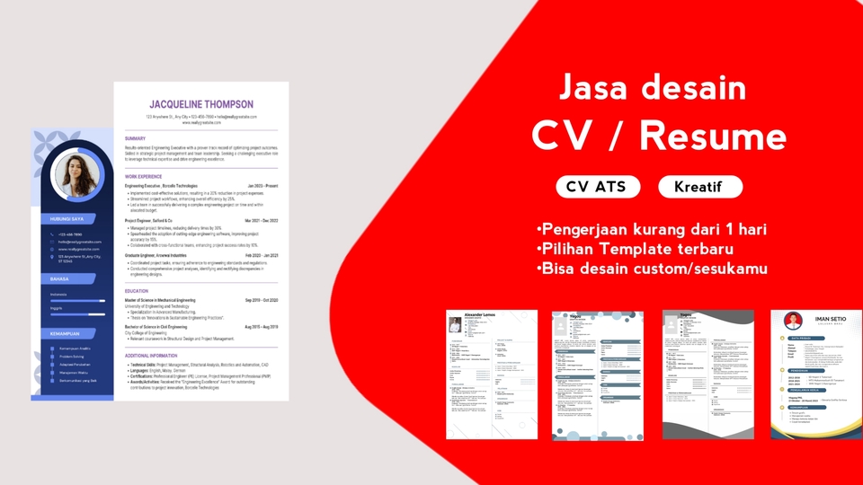 Jasa Desain CV (Curriculum Vitae) & Portofolio - Jasa pembuatan CV/ Portofolio untuk lamaran kerja